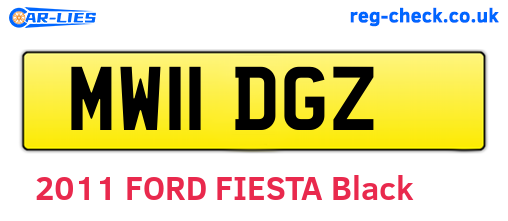MW11DGZ are the vehicle registration plates.