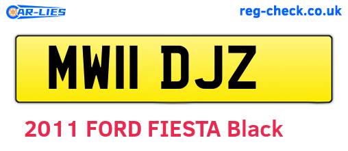 MW11DJZ are the vehicle registration plates.