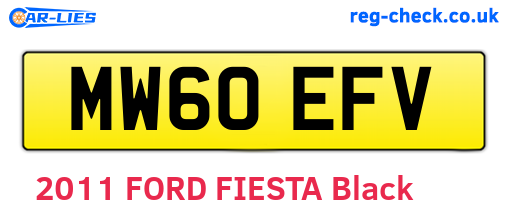 MW60EFV are the vehicle registration plates.