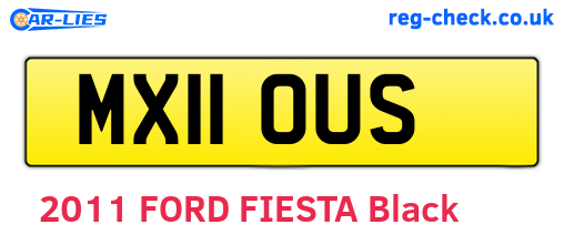 MX11OUS are the vehicle registration plates.