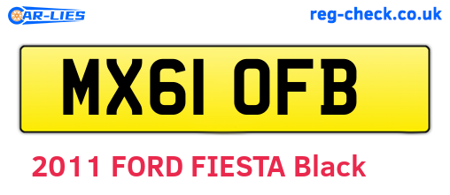 MX61OFB are the vehicle registration plates.