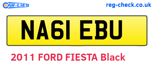 NA61EBU are the vehicle registration plates.