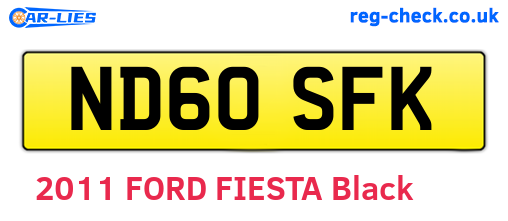 ND60SFK are the vehicle registration plates.