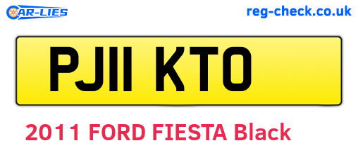 PJ11KTO are the vehicle registration plates.