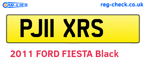 PJ11XRS are the vehicle registration plates.