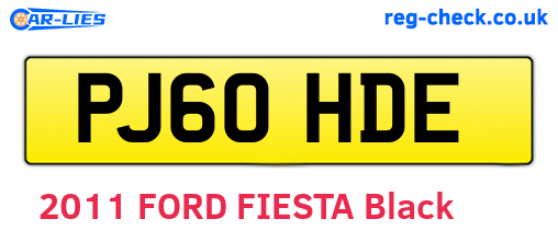 PJ60HDE are the vehicle registration plates.
