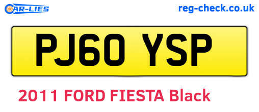 PJ60YSP are the vehicle registration plates.