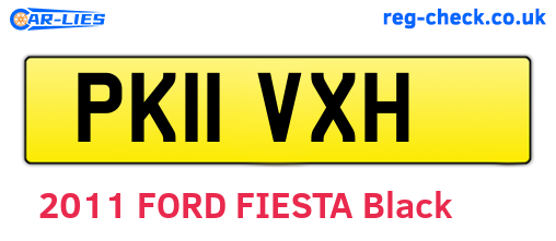 PK11VXH are the vehicle registration plates.