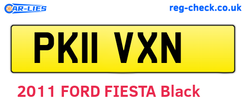PK11VXN are the vehicle registration plates.