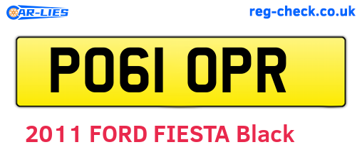 PO61OPR are the vehicle registration plates.