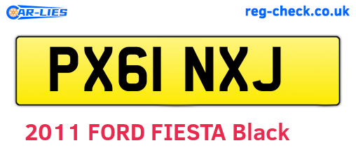 PX61NXJ are the vehicle registration plates.