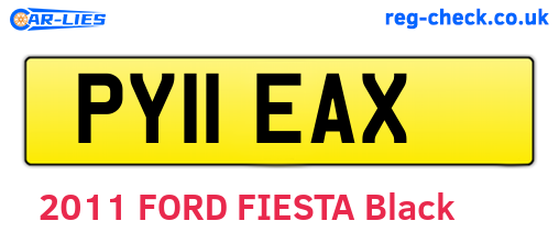 PY11EAX are the vehicle registration plates.