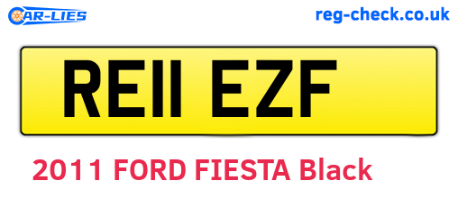 RE11EZF are the vehicle registration plates.
