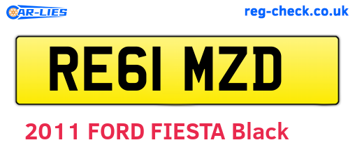 RE61MZD are the vehicle registration plates.