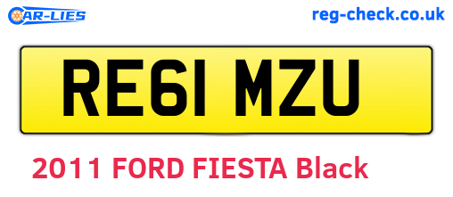 RE61MZU are the vehicle registration plates.