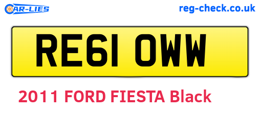 RE61OWW are the vehicle registration plates.