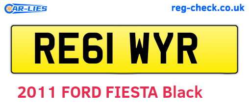 RE61WYR are the vehicle registration plates.