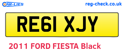 RE61XJY are the vehicle registration plates.