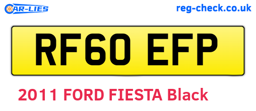 RF60EFP are the vehicle registration plates.