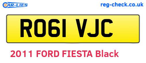 RO61VJC are the vehicle registration plates.