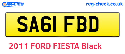 SA61FBD are the vehicle registration plates.