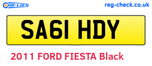 SA61HDY are the vehicle registration plates.