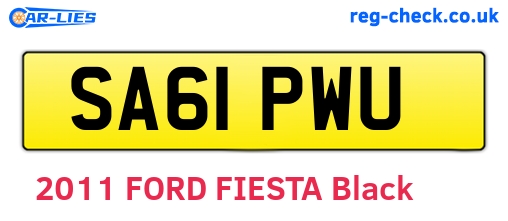 SA61PWU are the vehicle registration plates.