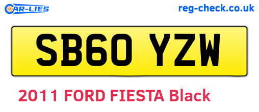 SB60YZW are the vehicle registration plates.