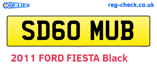 SD60MUB are the vehicle registration plates.