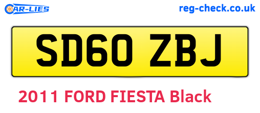 SD60ZBJ are the vehicle registration plates.