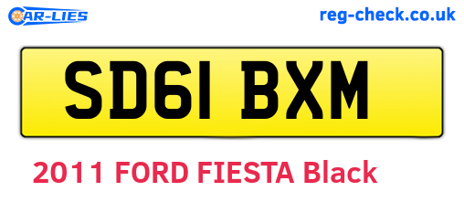 SD61BXM are the vehicle registration plates.
