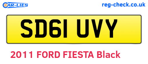 SD61UVY are the vehicle registration plates.