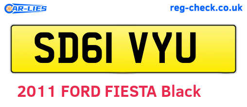 SD61VYU are the vehicle registration plates.