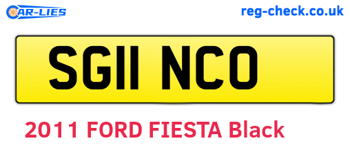 SG11NCO are the vehicle registration plates.