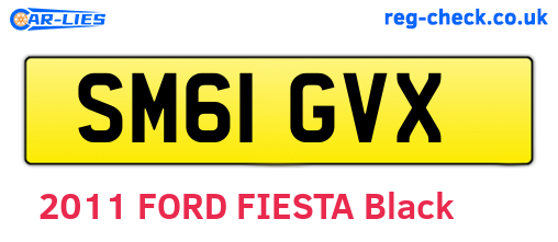 SM61GVX are the vehicle registration plates.