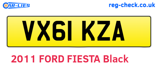 VX61KZA are the vehicle registration plates.