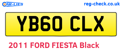 YB60CLX are the vehicle registration plates.