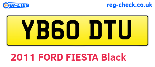 YB60DTU are the vehicle registration plates.