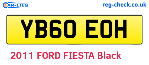 YB60EOH are the vehicle registration plates.