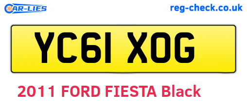YC61XOG are the vehicle registration plates.