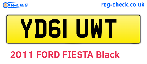 YD61UWT are the vehicle registration plates.
