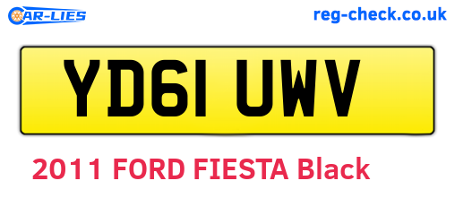 YD61UWV are the vehicle registration plates.