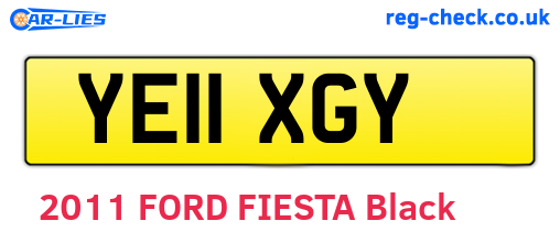 YE11XGY are the vehicle registration plates.