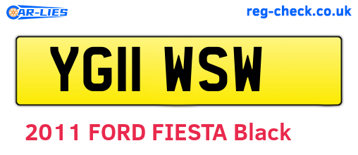 YG11WSW are the vehicle registration plates.