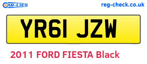 YR61JZW are the vehicle registration plates.