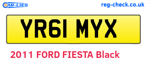 YR61MYX are the vehicle registration plates.