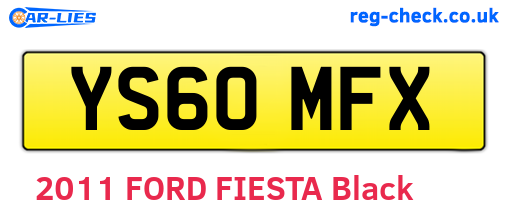 YS60MFX are the vehicle registration plates.