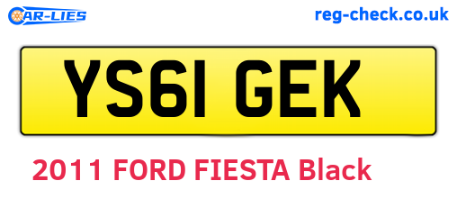 YS61GEK are the vehicle registration plates.