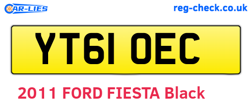 YT61OEC are the vehicle registration plates.