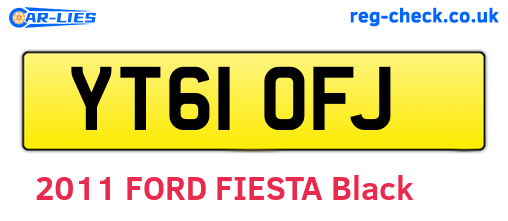 YT61OFJ are the vehicle registration plates.